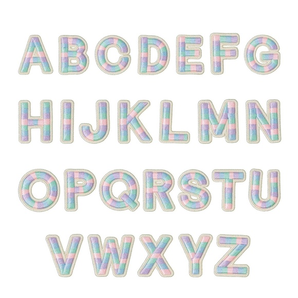 Stoney Clover Pastel Rolled Embroidery Letter "R " Patch NEW - Picture 2 of 3